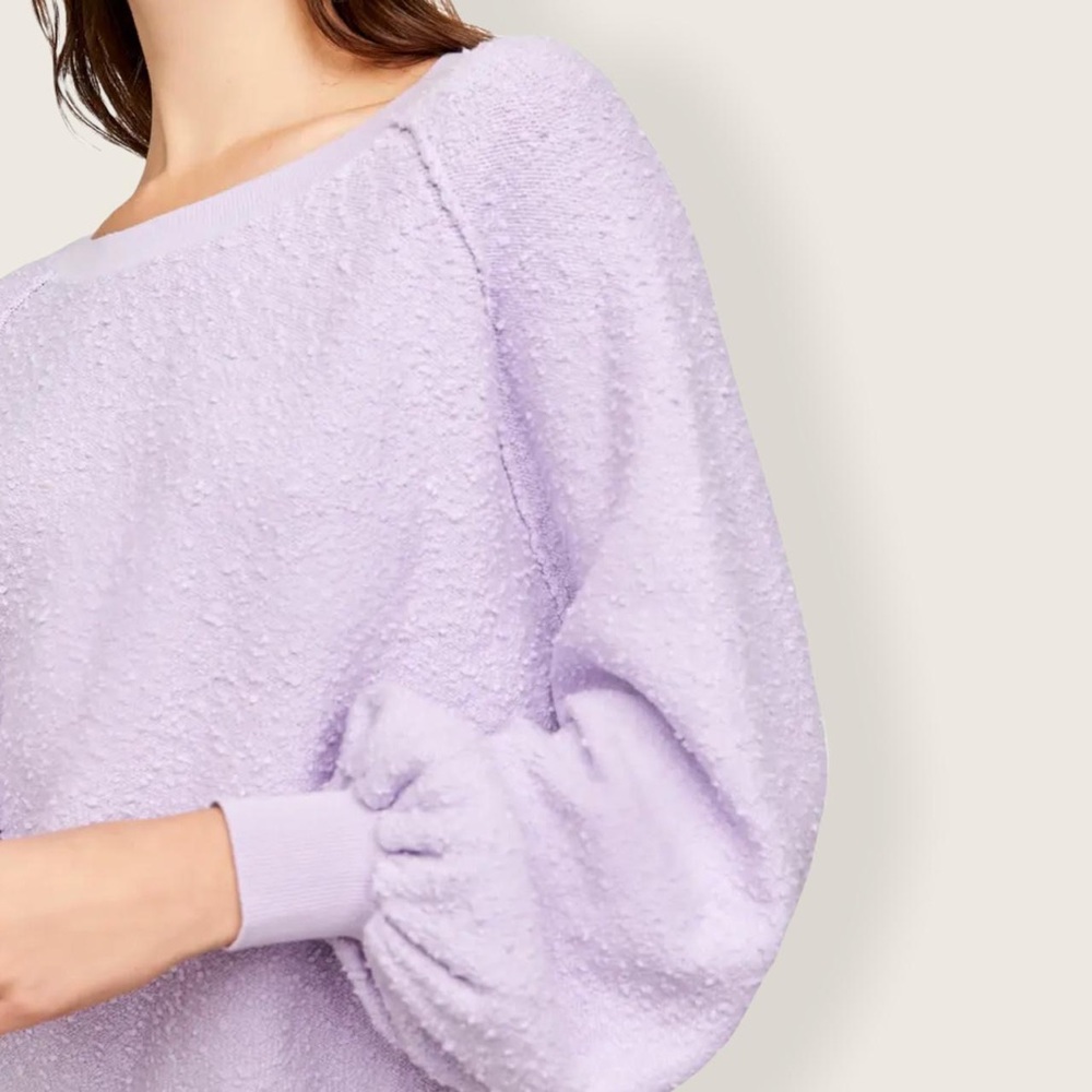 Free People Found My Friend Pullover Boucle Lilac Sweater
